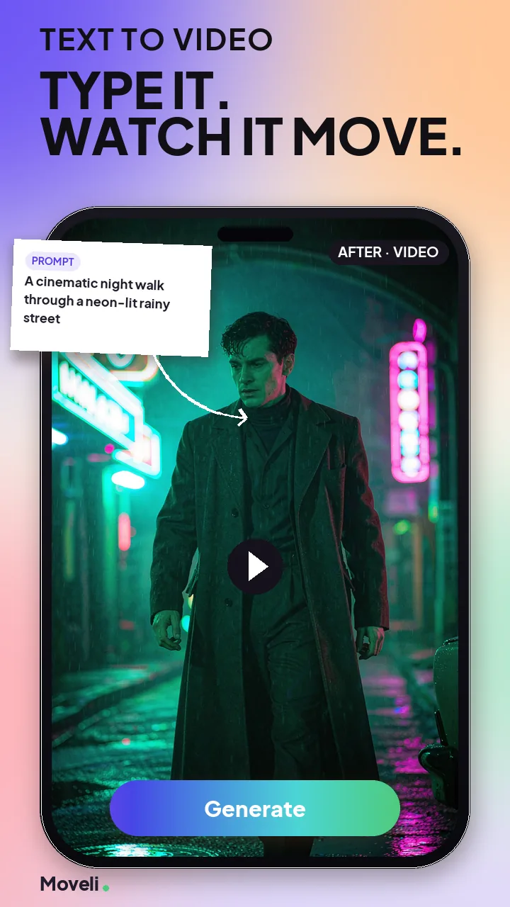 Text to Video screen